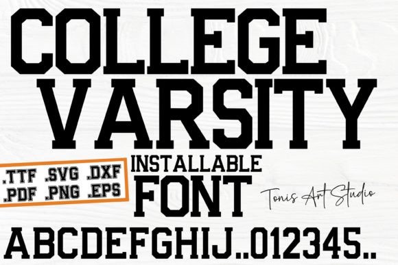 College Varsity Font Svg for Creative Crafting