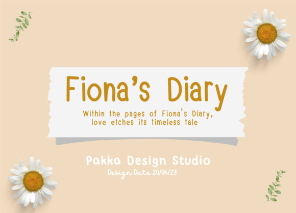 Fionas Diary: A Whimsical Monoline Handwritten Font for Princess Themes