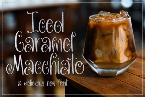 Iced Caramel Macchiato: Sweet Script for Cozy Designs