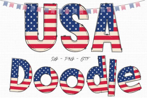 Usa Doodle: A Playful Patriotic Font for Creative Projects