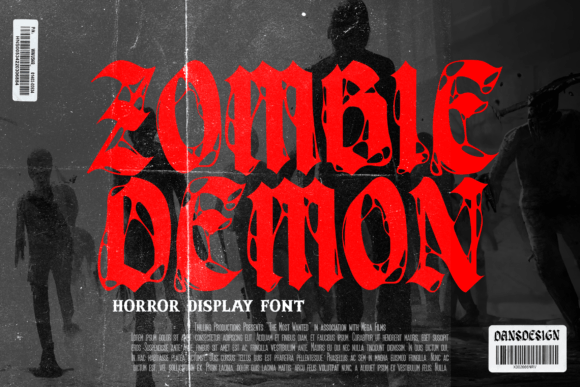 Zombie Demon: A Bold Horror Metal Display Typeface